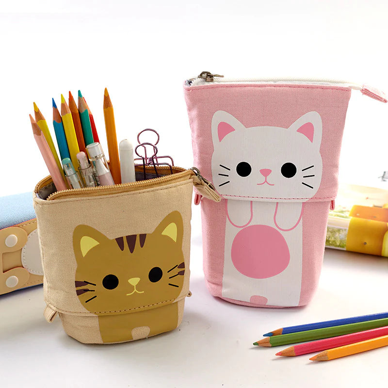 From Pencil Chaos to Purrfect Organization: Introducing the Standing Cat Pencil Pouch!