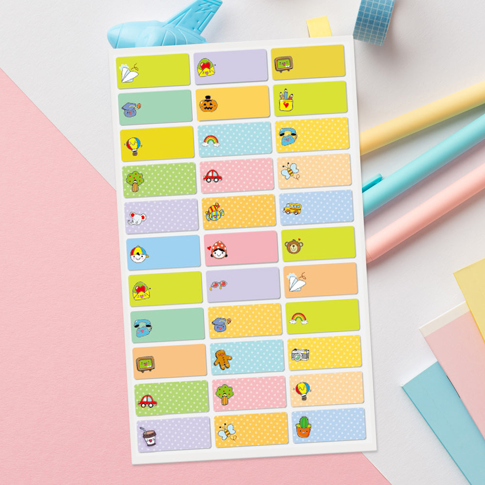 Colorful Kids Graphics Personalized Name Stickers (Size 30mmx13mm ...